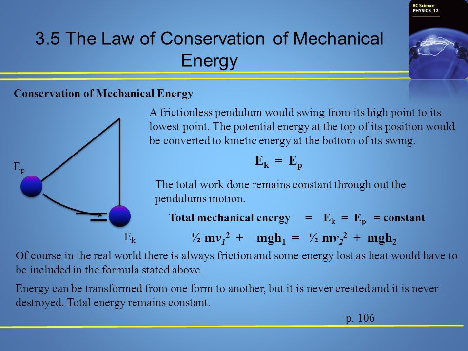 law of conservation of mechanical energy derivation